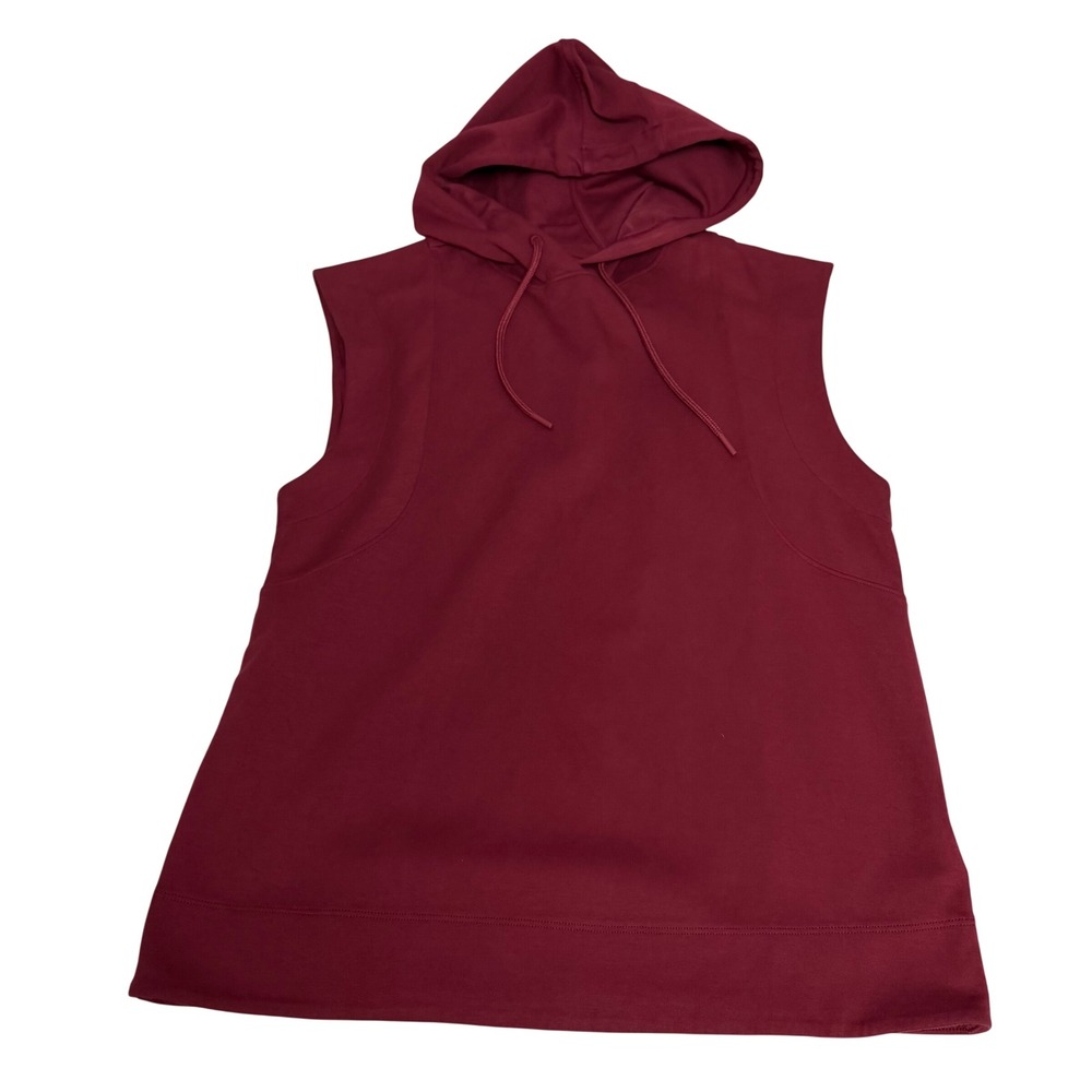 Athleta Womens Sundown Hooded Sweatshirt Tank Top XXS Burgundy‎ Red Sleeveless
